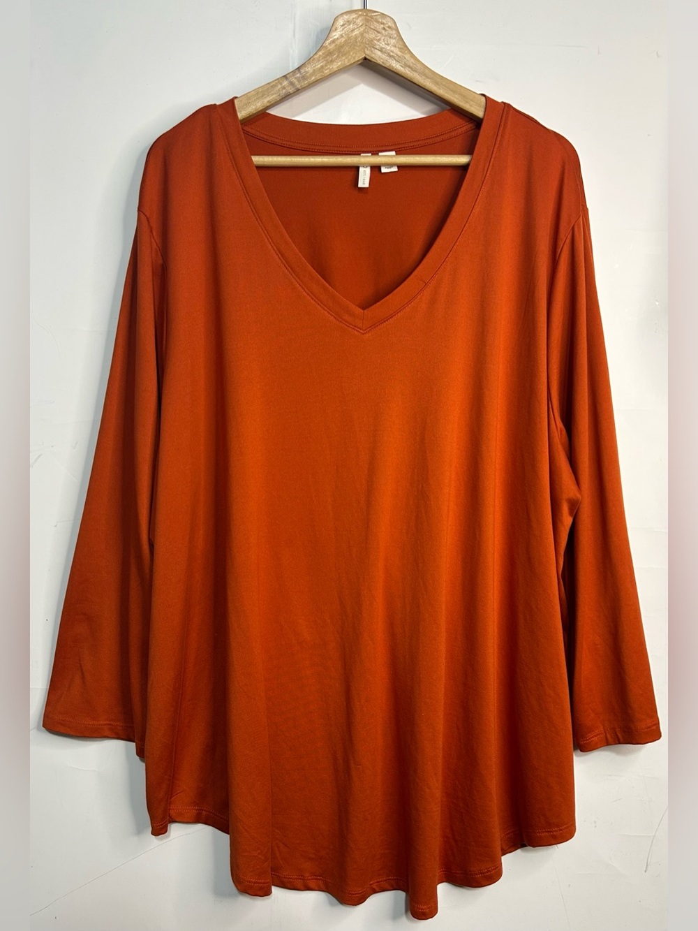 Cato Burnt Orange Long Sleeve V-Neck T-Shirt 26/28W